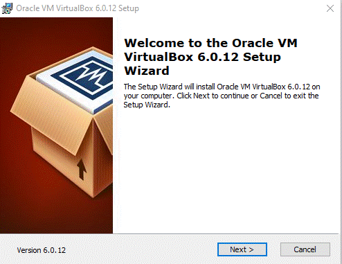 Virtual server instalation screen