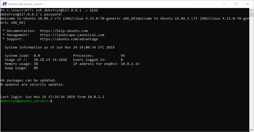 linux server communication screen