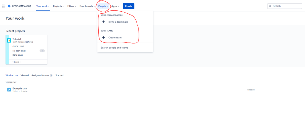 Screen thath allows add members to jira instance